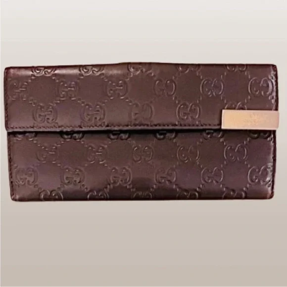 GUCCI- Guccissima Signature Continental Wallet Chocolate-Excellent Condition - Picture 16 of 16